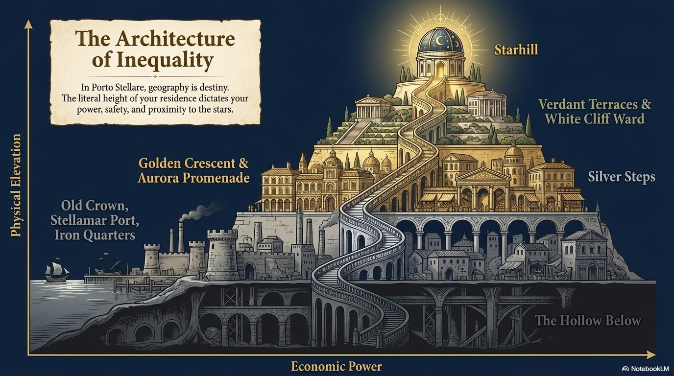 The Architecture of Inequality — elevation dictates power in Porto Stellare